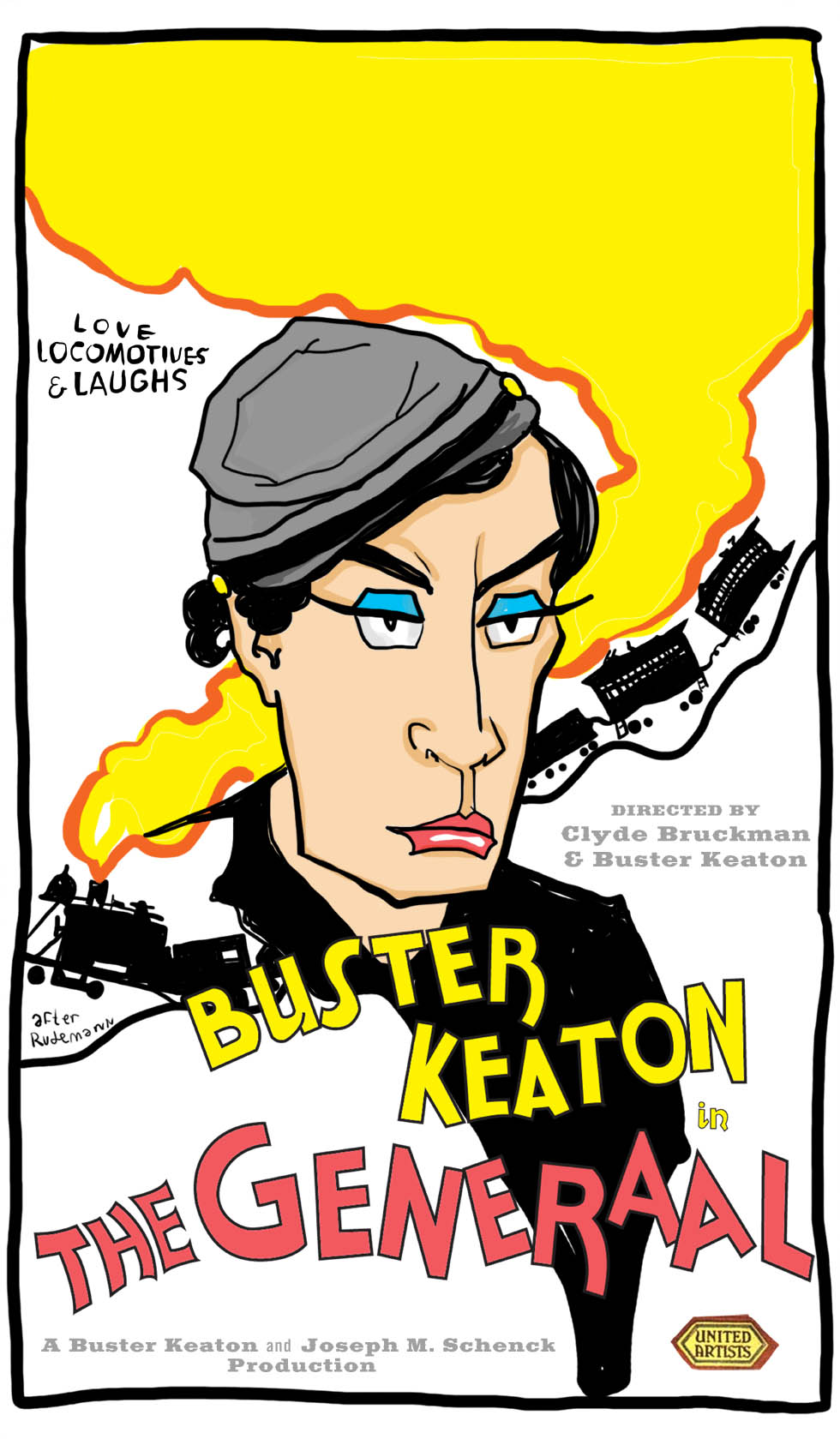 The General Buster Keaton - poster artwork - after Rudemann
